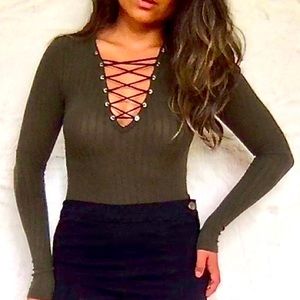 Forever 21 Lace Up Bodysuit
